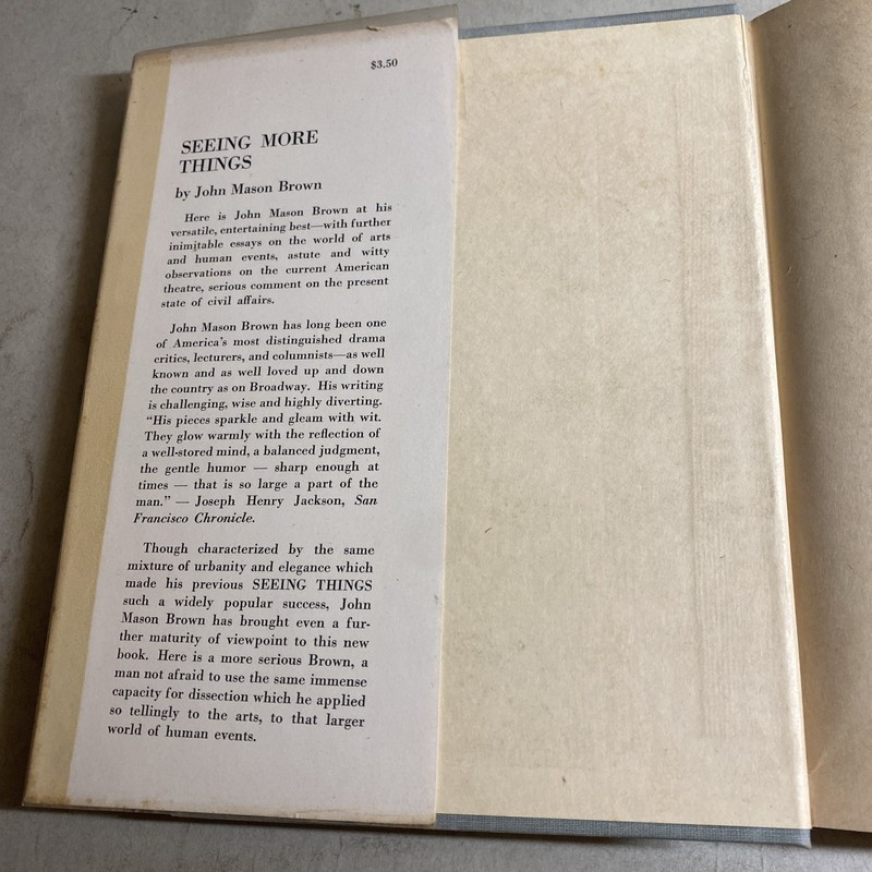 SIGNED John Mason Brown - Seeing More Things 1948 Hardcover / HGV gallery