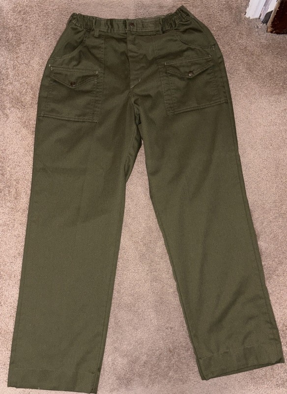 Boy Scouts Uniform Pants Olive Green Size 34” Waist 34” Youth BSA Scouting