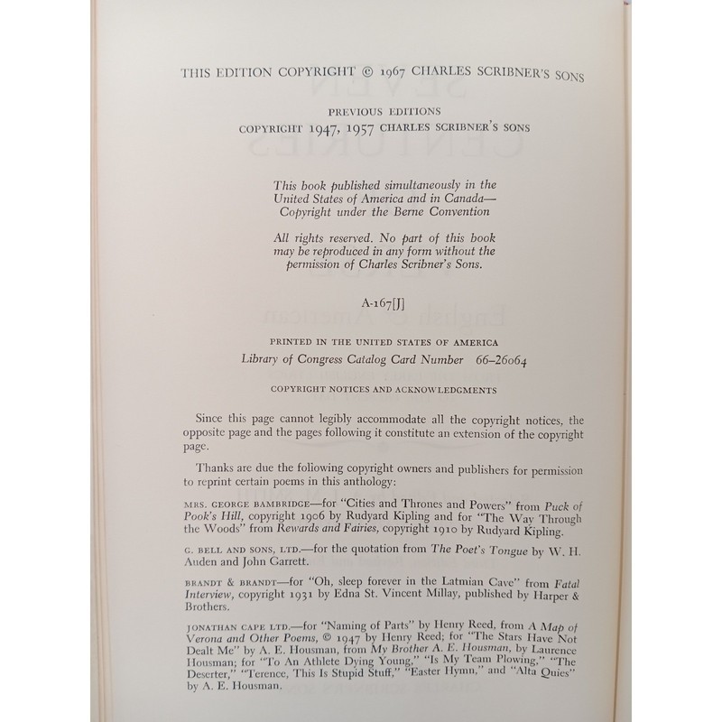 Seven Centuries of Verse English American A.J.M. Smith Poetry Book gallery