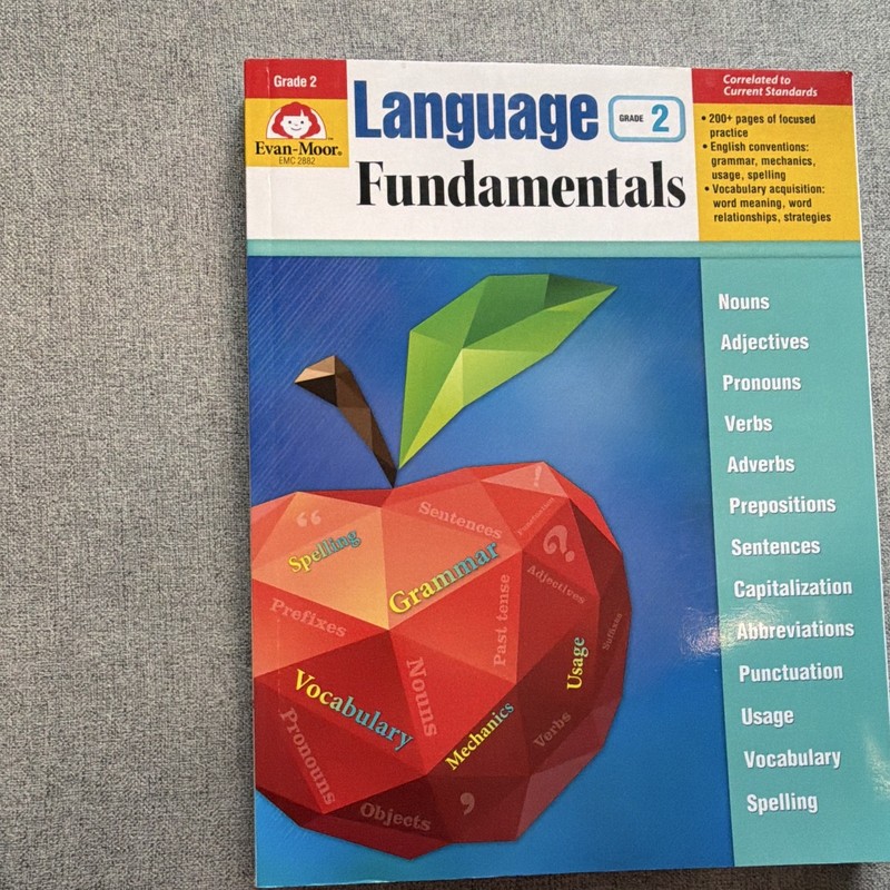 Evan-Moor Language Fundamentals Grade 2 Grammar Workbook Paperback EMC 2882