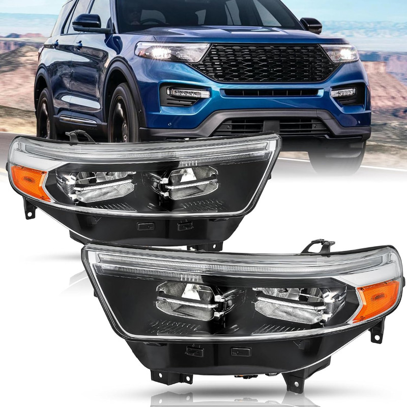 LED Headlight Assembly Set for 2020 2021 2022 2023 2024 Ford Explorer Xlt/Limite