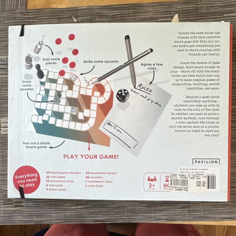 Pavilion Books Board Games to Create and Play Davis/Schwarz HC 2019 Illus 178p gallery