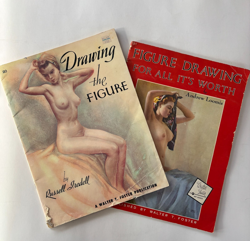 Lot of 2 Walter Foster books Nude Figure Drawing Russell Iredell Andrew Loomis