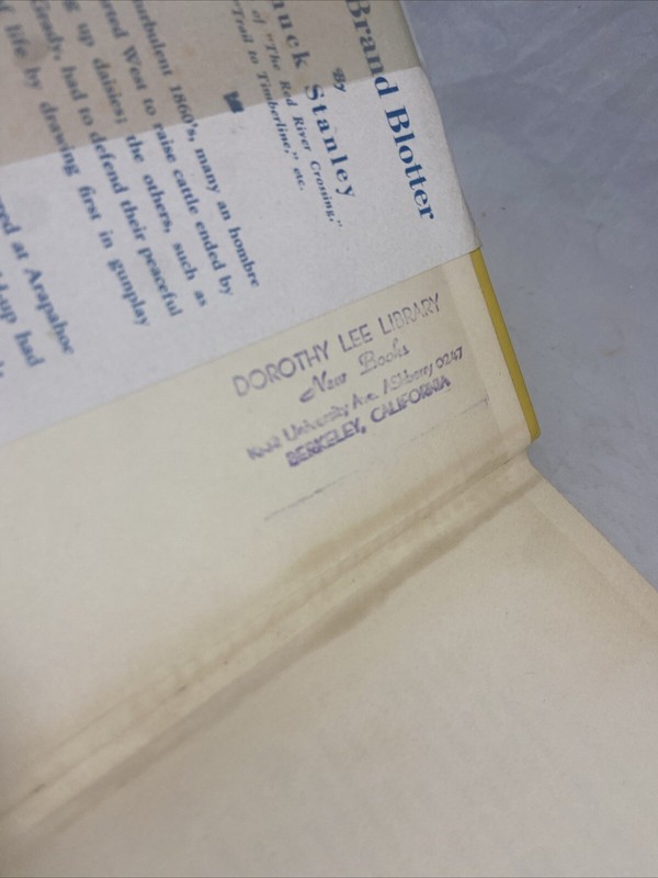1948: The Brand Blotter by Chuck Stanley - Phoenix Press, HCDJ Western gallery