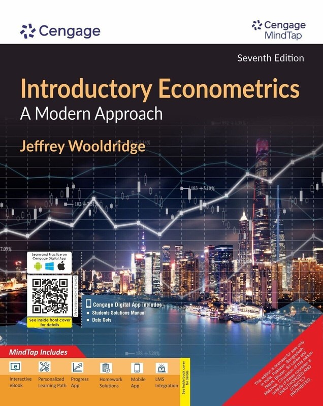 Introductory Econometrics: A Modern Approach by Wooldridge, 7E – Brand New