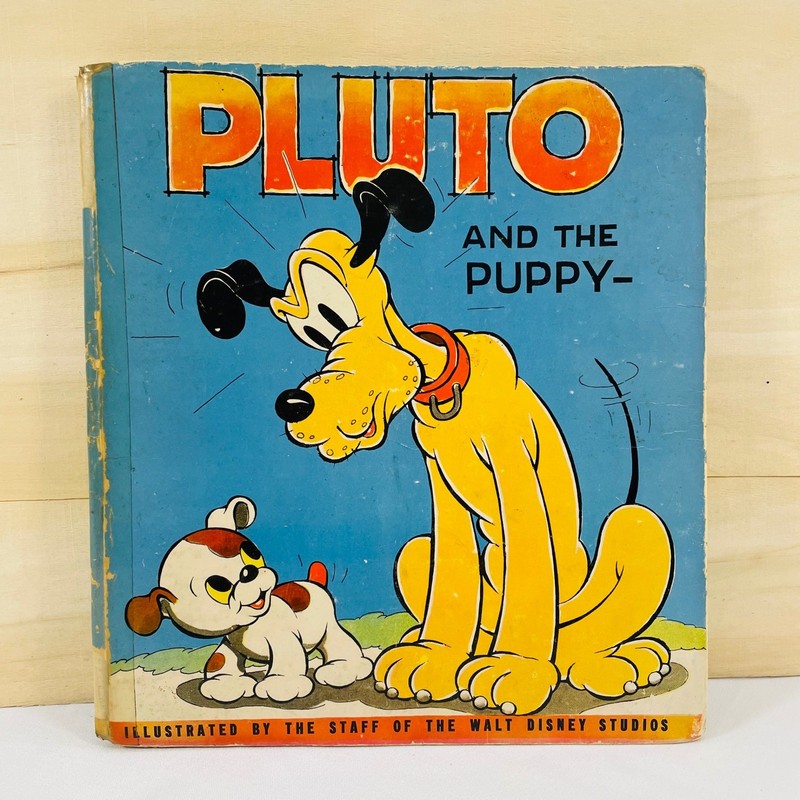 Vintage Pluto and the Puppy Disney Childrens Book Walt Disney Studios Hardcover