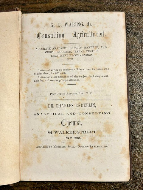 Antiquarian book: “The Elements of Agriculture”, Geo. Waring, Jr., 1855 gallery