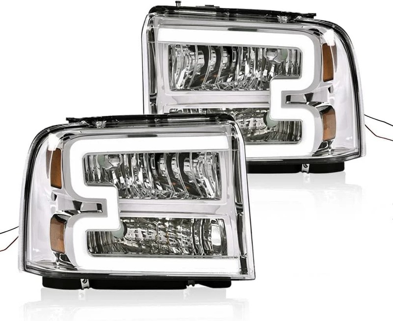 LED DRL Headlights, Compatible with 2005 2006 2007 Ford F250 F350 F450 F550 Supe