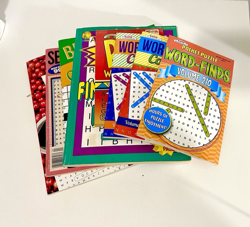 VTG Lot Of 7 Word Find 1 Bible Crossword Book Some Large Print Most New Not Used