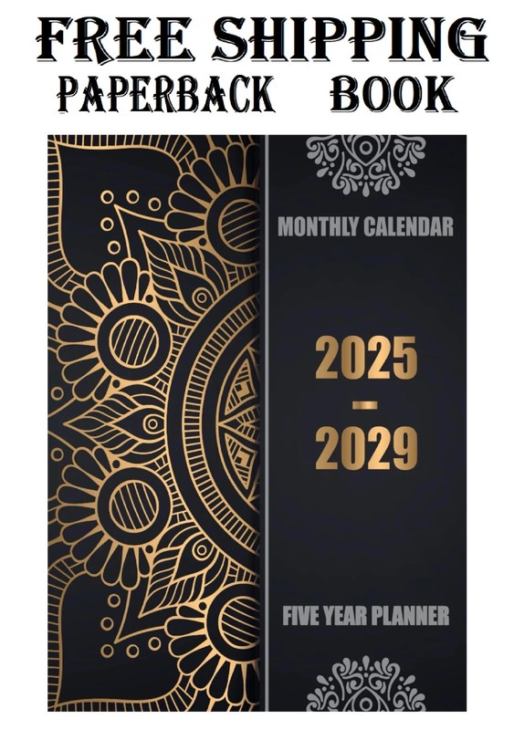 2025-2029 Five Year Planner: Monthly Calendar and Organizer