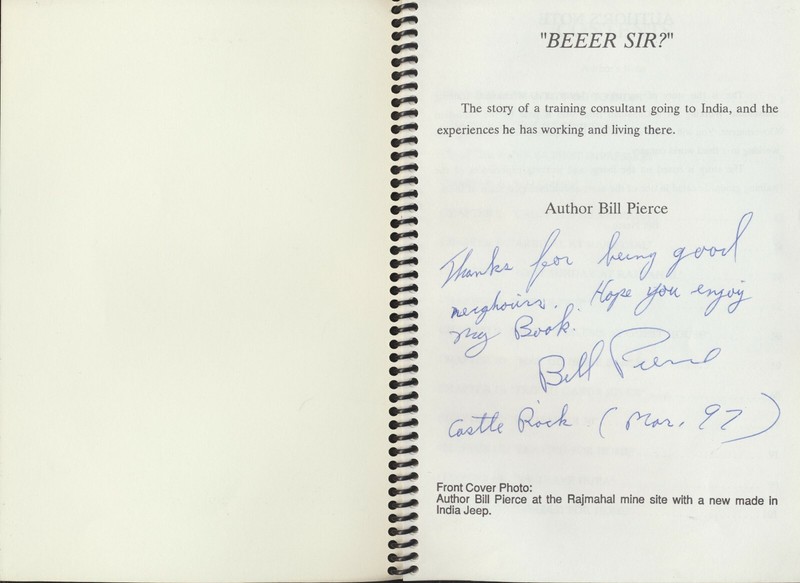 Beeer Sir? Mechanical Training Consultant Bihar Region India Book By Bill Pierce gallery