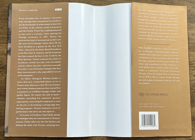 Lessons in Excellence from Charlie Trotter by Paul Clarke (1999, Hardcover) gallery