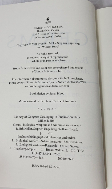 Germs : Biological Weapons and America's Secret War - Hardcover - GOOD gallery