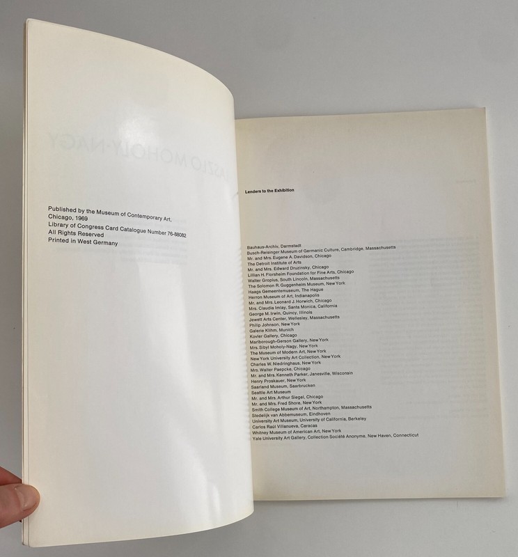 Laszlo Moholy-Nagy Catalog of 1969 exhibition Museum of Contemporary Art Bauhaus gallery