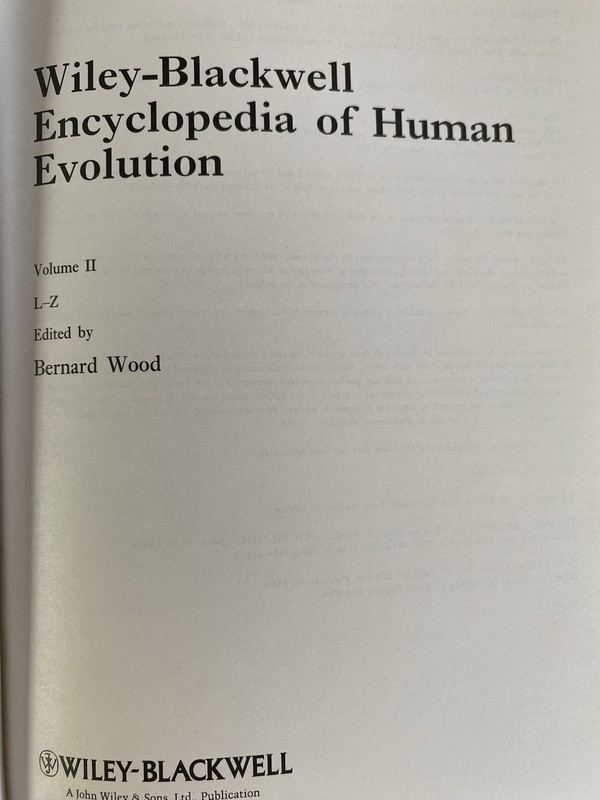Wiley-Blackwell Encyclopedia of Human Evolution 2 Vol Set 2011 HC VG gallery