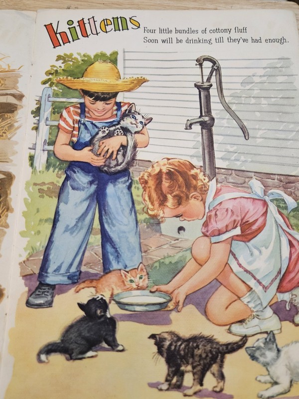 1945 Farm Friends Whitman Linen Children’s Book E.B. Segner Animal Illustrations gallery