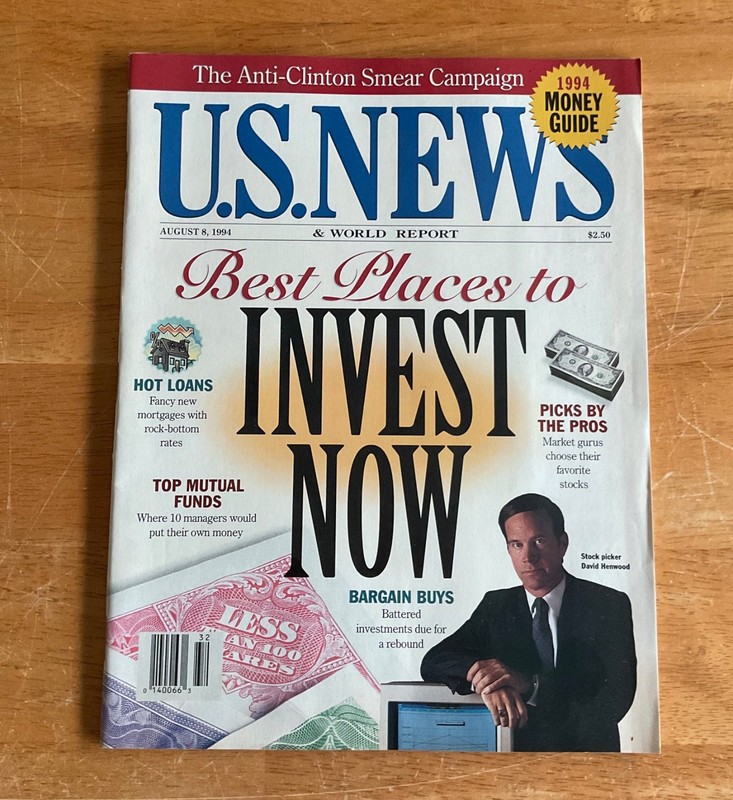 U.S. News & World Report Magazine 1994 Best Places to Invest No Label Newsstand
