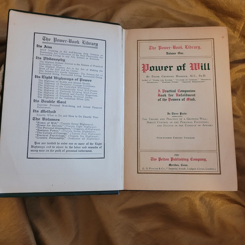 NEW THOUGHT POWER OF WILL FRANK CHANNING HADDOCK SUCCESS PHILOSOPHY 1920