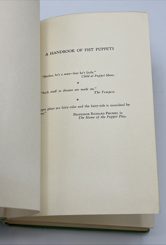 A Handbook of Fist Puppets by Bessie A Ficklen 8th printing HC gallery
