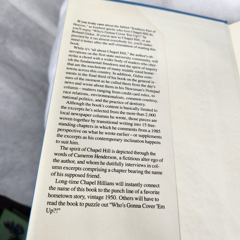 "WHO'S GONNA COVER 'EM UP!": CHAPEL HILL UNC By Roland Giduz - Signed gallery