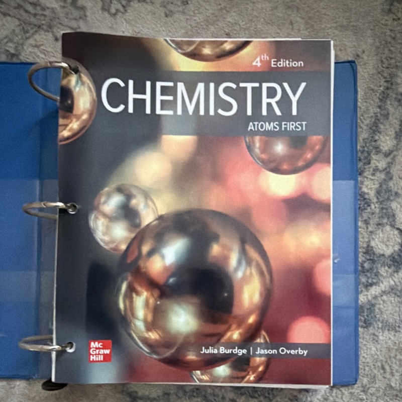 Chemistry: Atoms First 4th Edition Burdge Overby McGraw Hill Ringbound