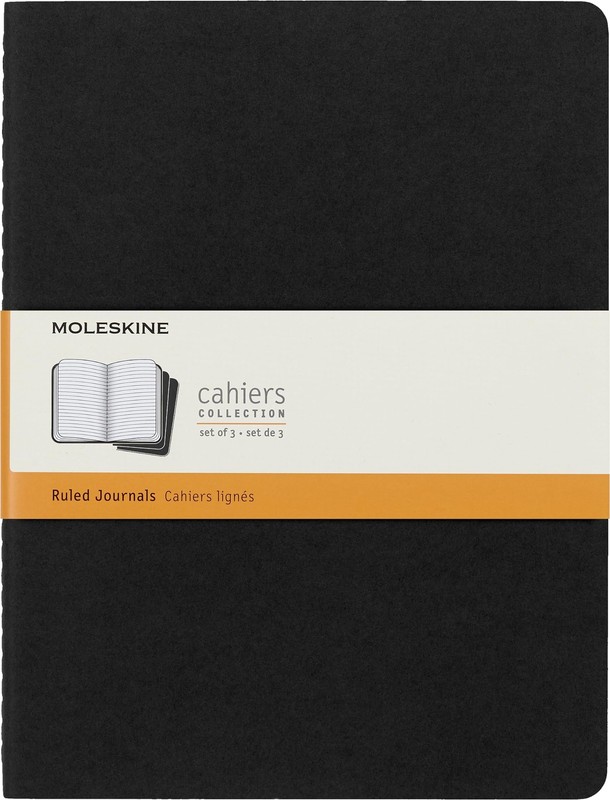Cahier Journals, Soft Cover, XL (7.5″ x 9.5″) Ruled/Lined, Black, 120 Pages (…