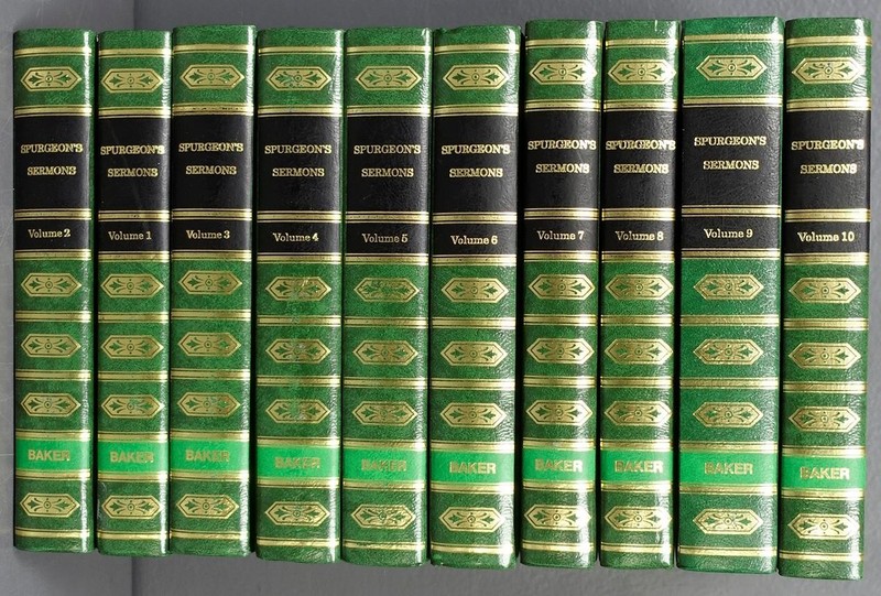 Charles Spurgeon’s Sermons Vol. 1-10 Green Hardcover Books Complete Set