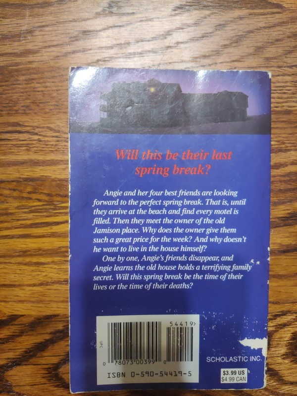 Spring Break Barbara Steiner Scholastic 90s YA horror thriller book 1st Edition gallery