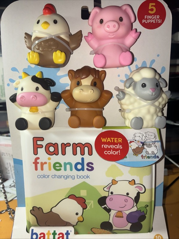 Farm friends Color Chamging Book With 5 Finger Puppets