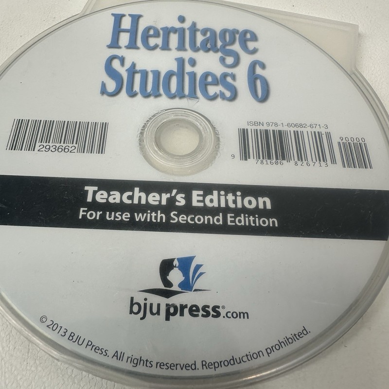 BJU Press Heritage Studies 6 Teacher Edition CD 2nd Edition gallery