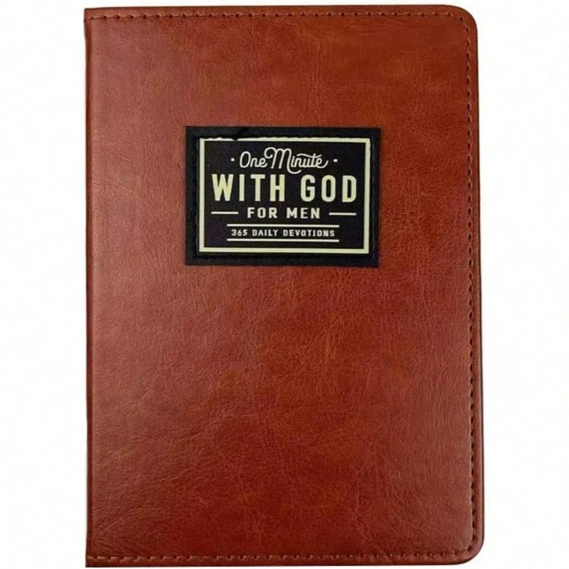 One Minute with God for Men 365 Devotion Brown Faux Imitation Leather Flexcover gallery