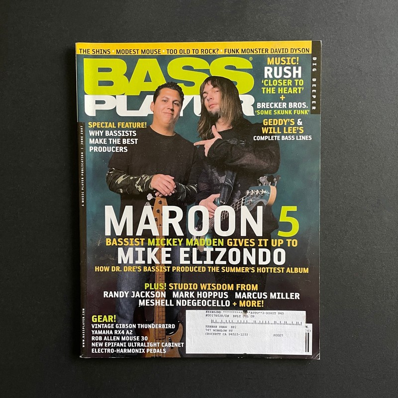 June 2007 Bass Player Magazine • Mickey Madden & Mike Elizondo • Maroon 5