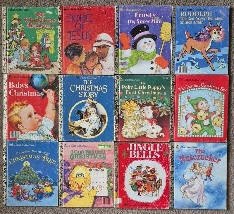 Little Golden Books Lot (12) Vintage Christmas Holiday Children Kids Rudolph
