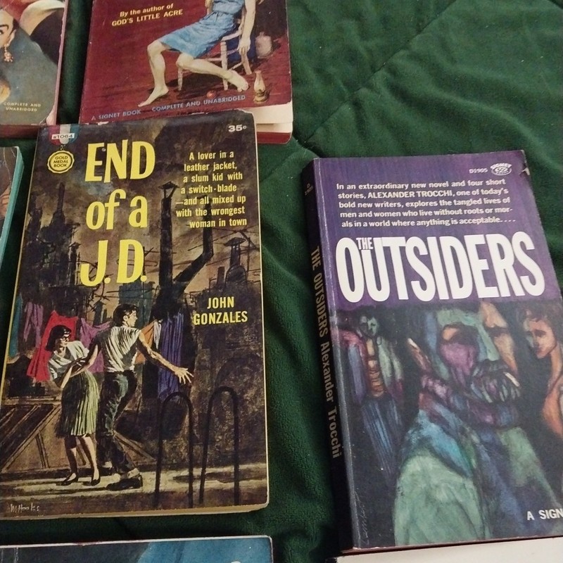 10 Vintage Signet Dell Paperback Books 40s 50s 60s Noir Smut Crime Love Lot gallery