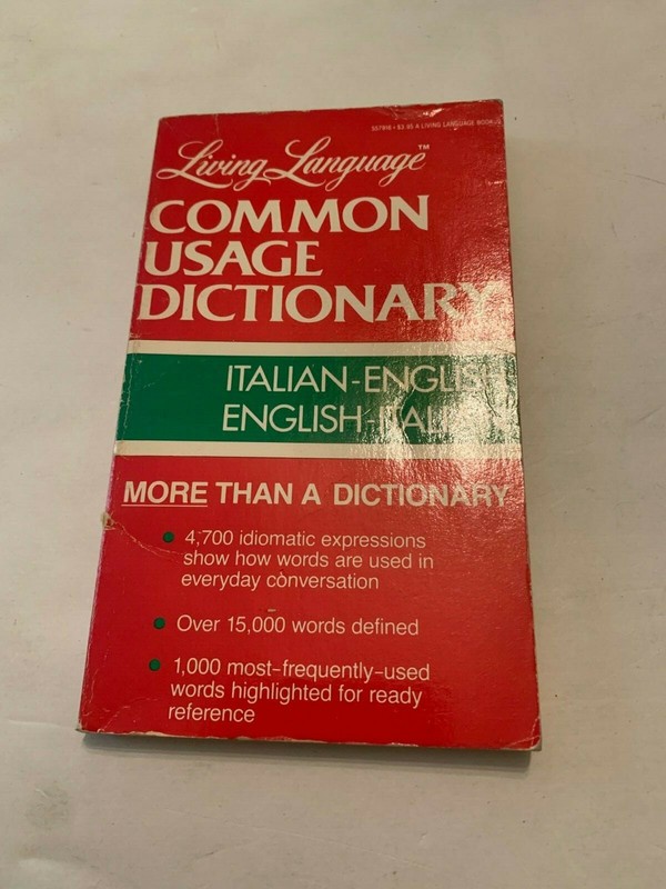1985 Common Usage Dictionary Italian English Paperback