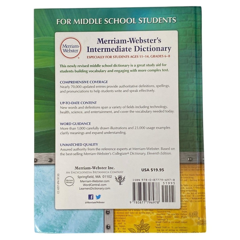 Merriam-Webster Intermediate Dictionary 2016 Hardcover Revised Ed BRAND NEW gallery