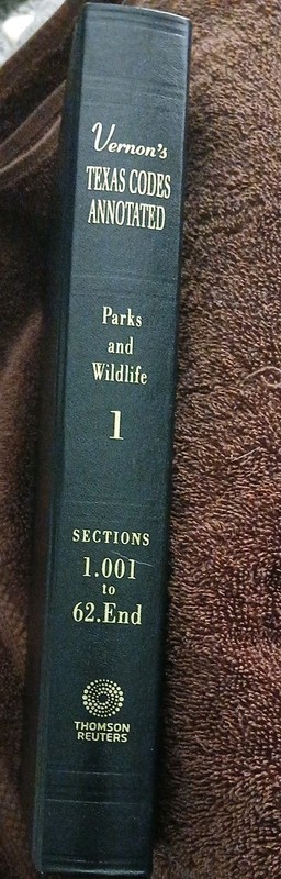 Vernons Texas Codes Annotated Volume 1 & 2 Parks & Wildlife Sections 63.001 gallery