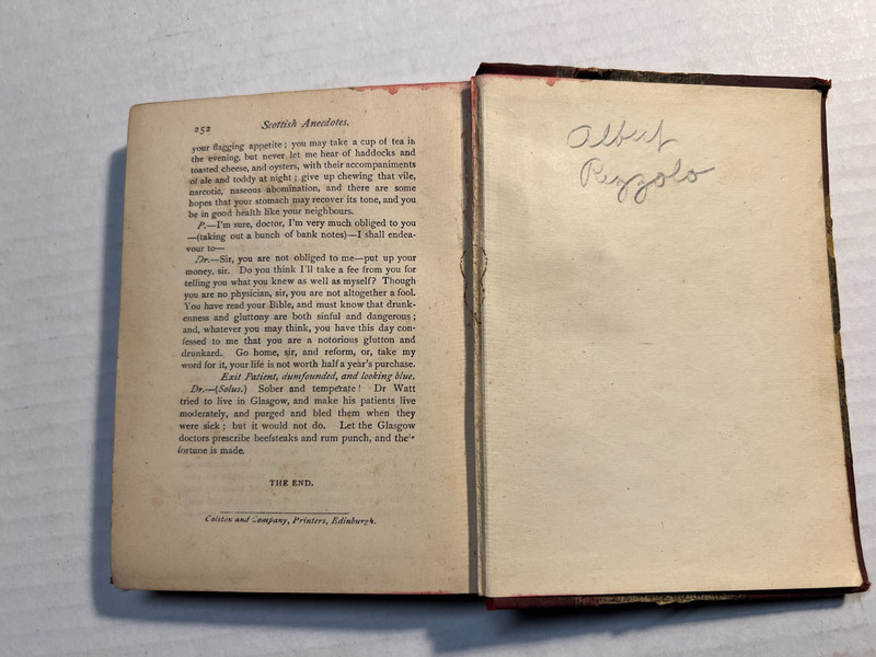 Scottish Jests & Anecdotes Collected by Robert Chambers Edinburgh gallery