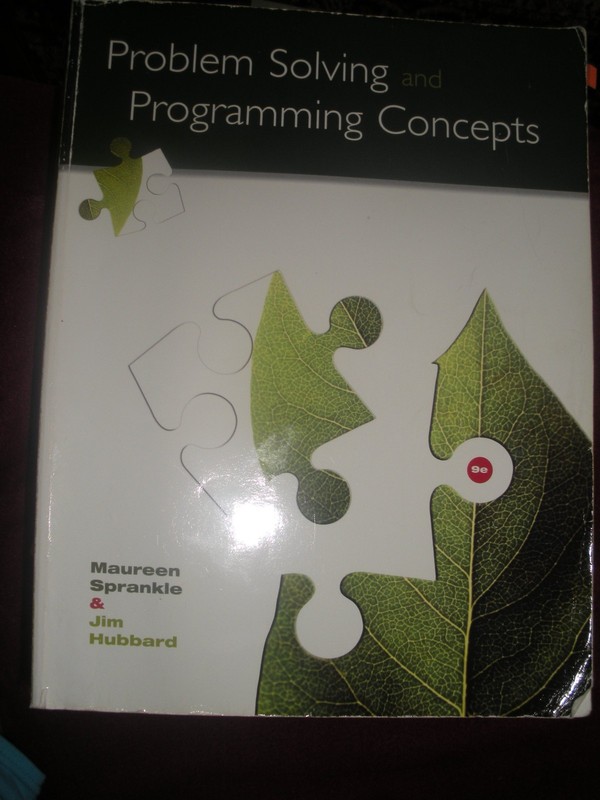 Problem Solving and Programming Concepts – paperback Sprankle, Maureen|Hubba…