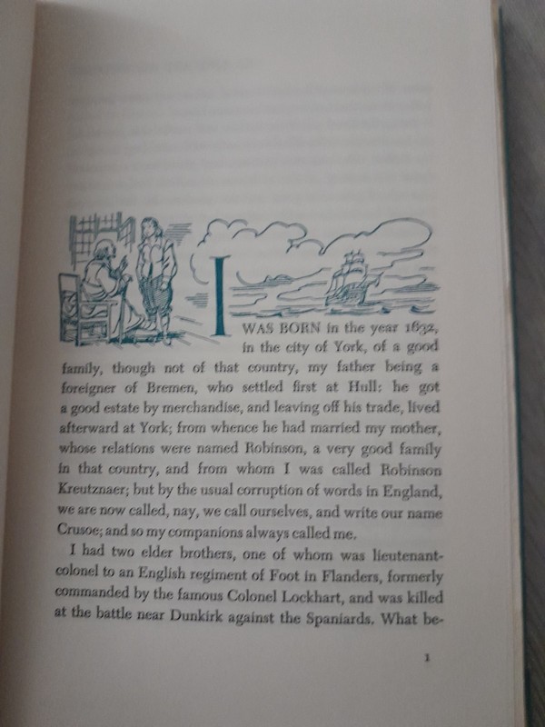 1945 "Robinson Crusoe" by Daniel Defoe, Hardcover Book Club Edition gallery