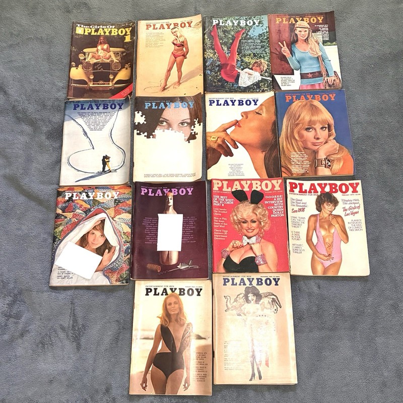 Vintage 1970’s Playboy Magazine with Centerfold Lot of 14