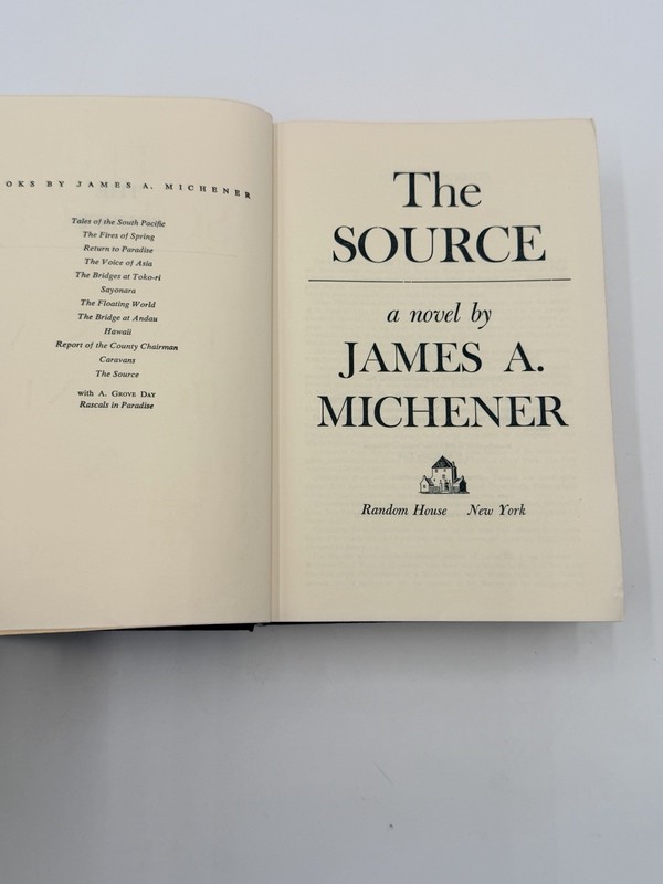 The Source by James A. Michener 1965 First Edition / 10th Print HC NO DUSTJACKET gallery