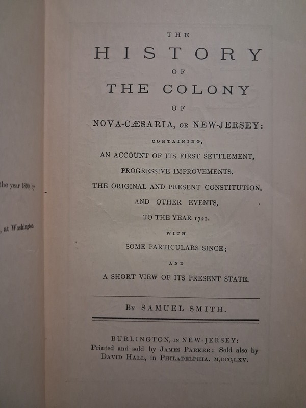 1890 The History Of The Colony Of New Jersey Samuel Smith Victorian Reprint gallery
