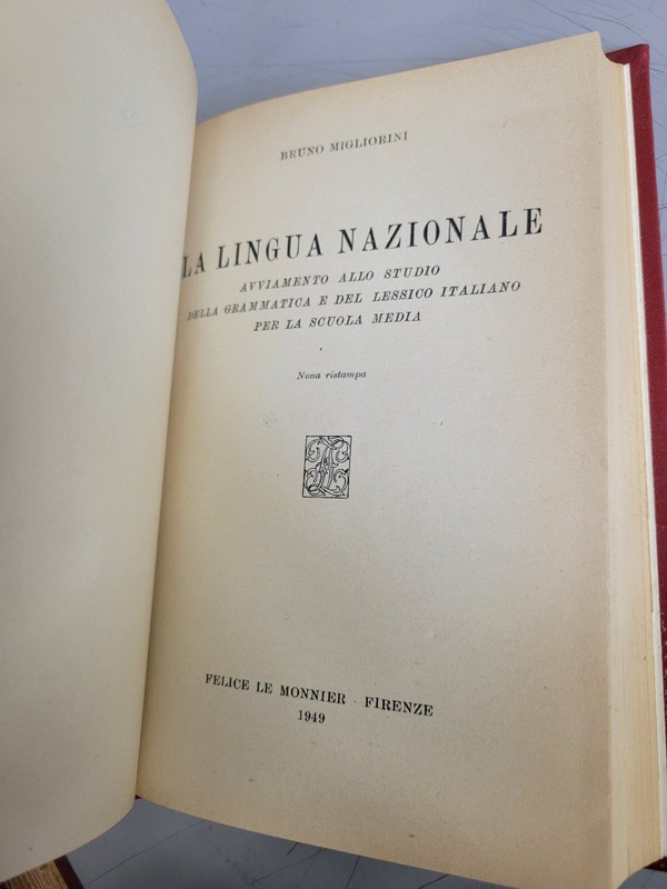 la lingua nazionale Bruno Migliorini CASE BOUND Hc 1949 VGC Italian gallery