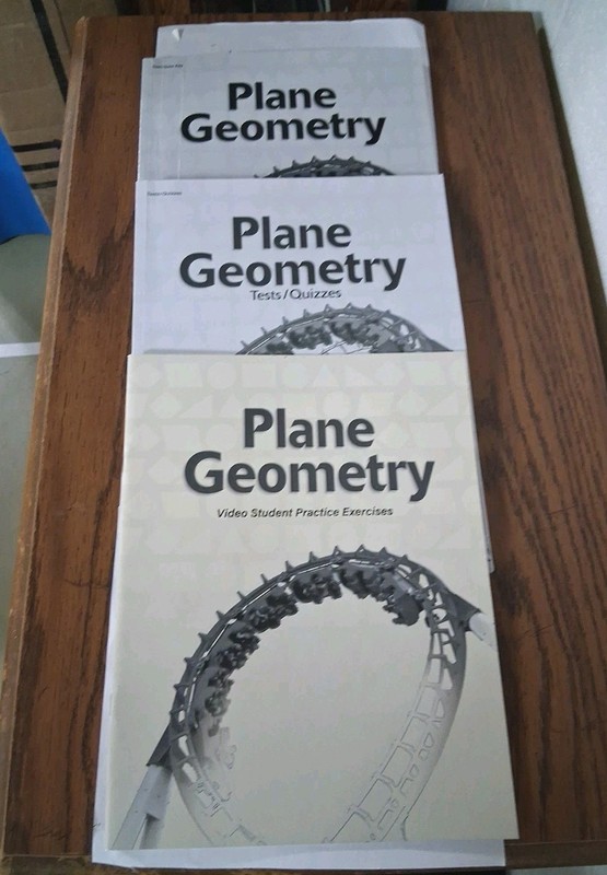 3 New Books(Only) Plane Geometry. Tests/Quiz/Veto & Student Practice Exereises.