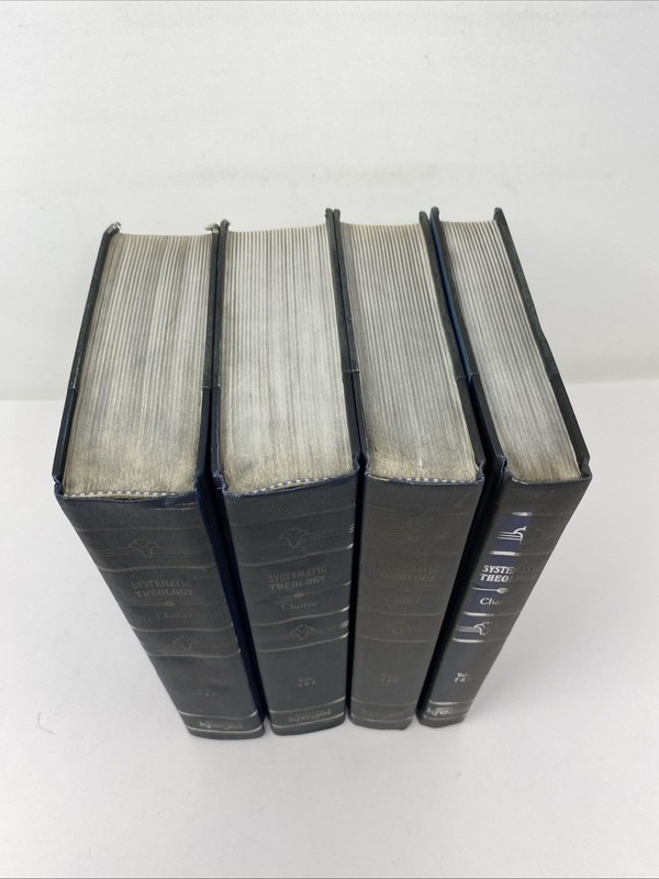 Systematic Theology Chafer 8 Volumes in 4 HC 1993 Kregel – Smoke/Fire Stained gallery