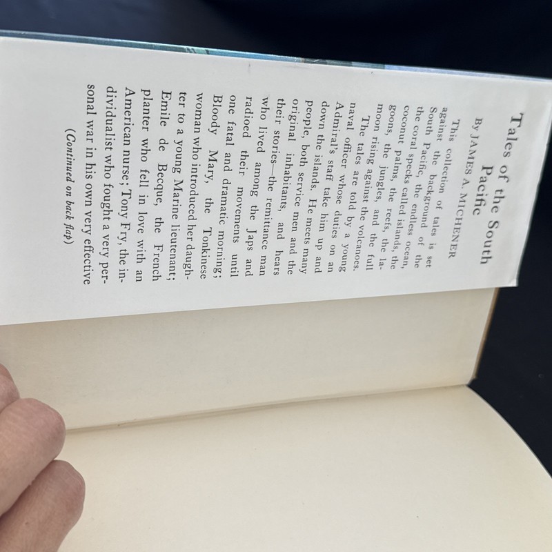 fine - James A Michener TALES OF THE SOUTH PACIFIC 1947 hardcover book club ed. gallery