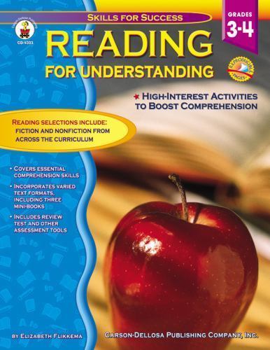 Reading for Understanding, Grades 3 – 4; Skills- 0887247601, paperback, Flikkema