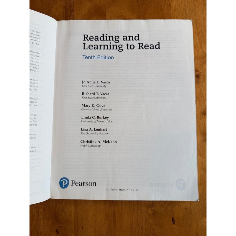 Reading and Learning to Read 10th Edition Pearson Vacca Textbook 9780134894645 gallery