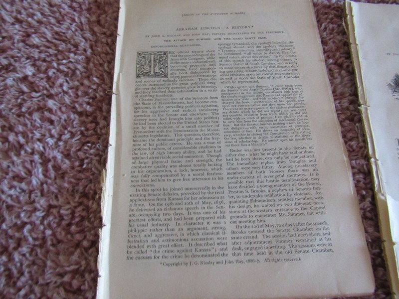 6 Antique Articles-Illustrated-1887-Abraham Lincoln-History-Deabtes-Secession gallery